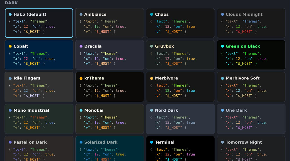 Editor color schemes